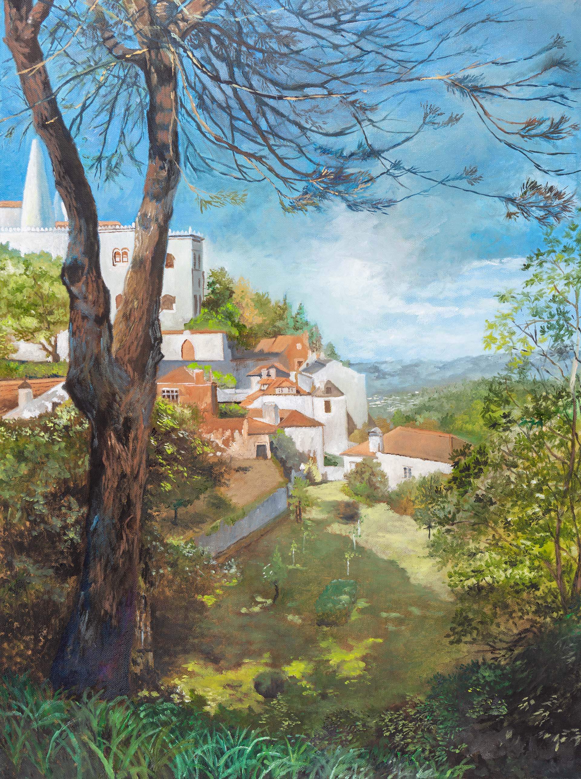 cesar meireles art - View of Sintra Palace - Portugal - fine art print