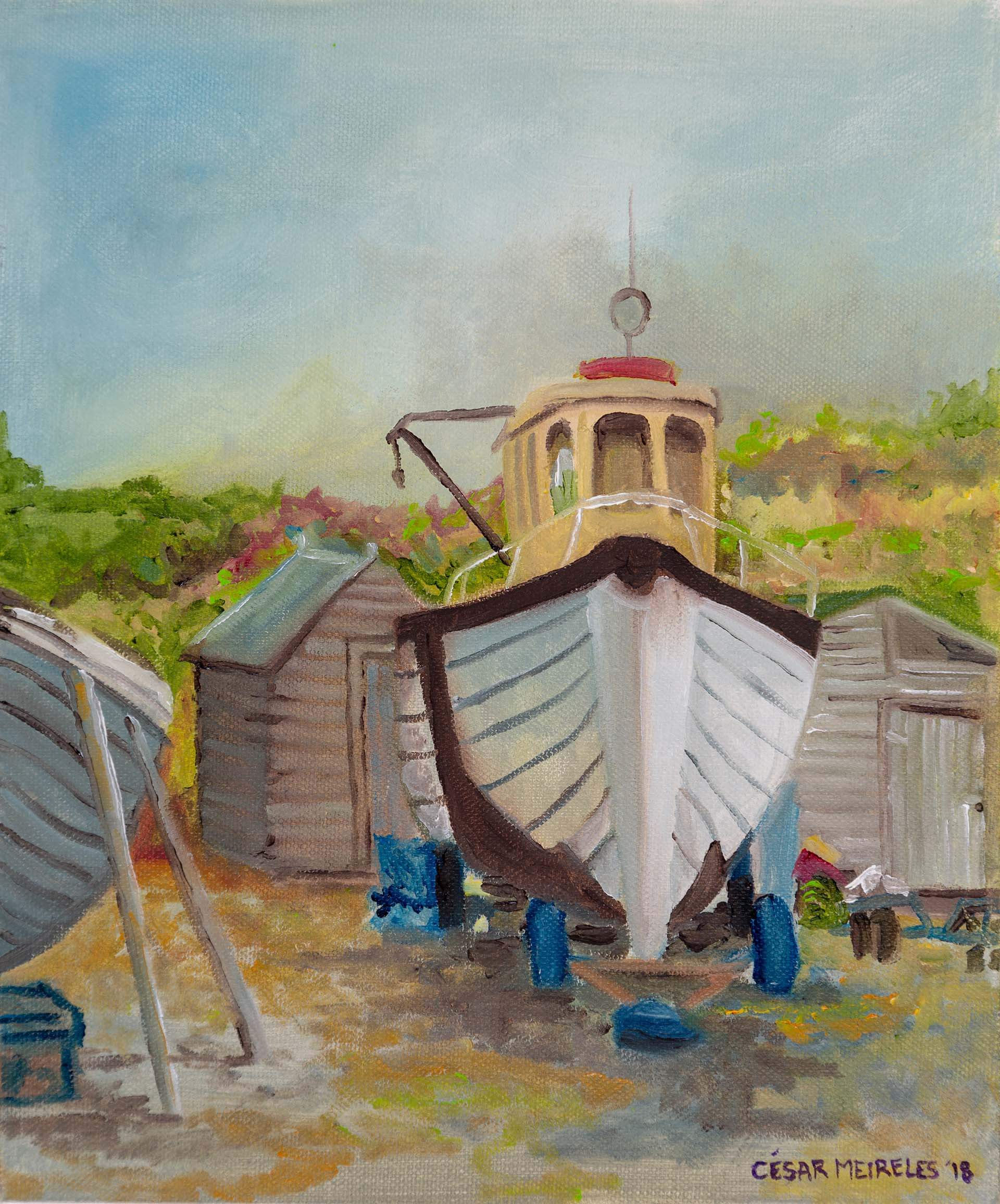 cesar meireles art - Boats Sheds - Rosslare Harbour - Wexford - fine art prints