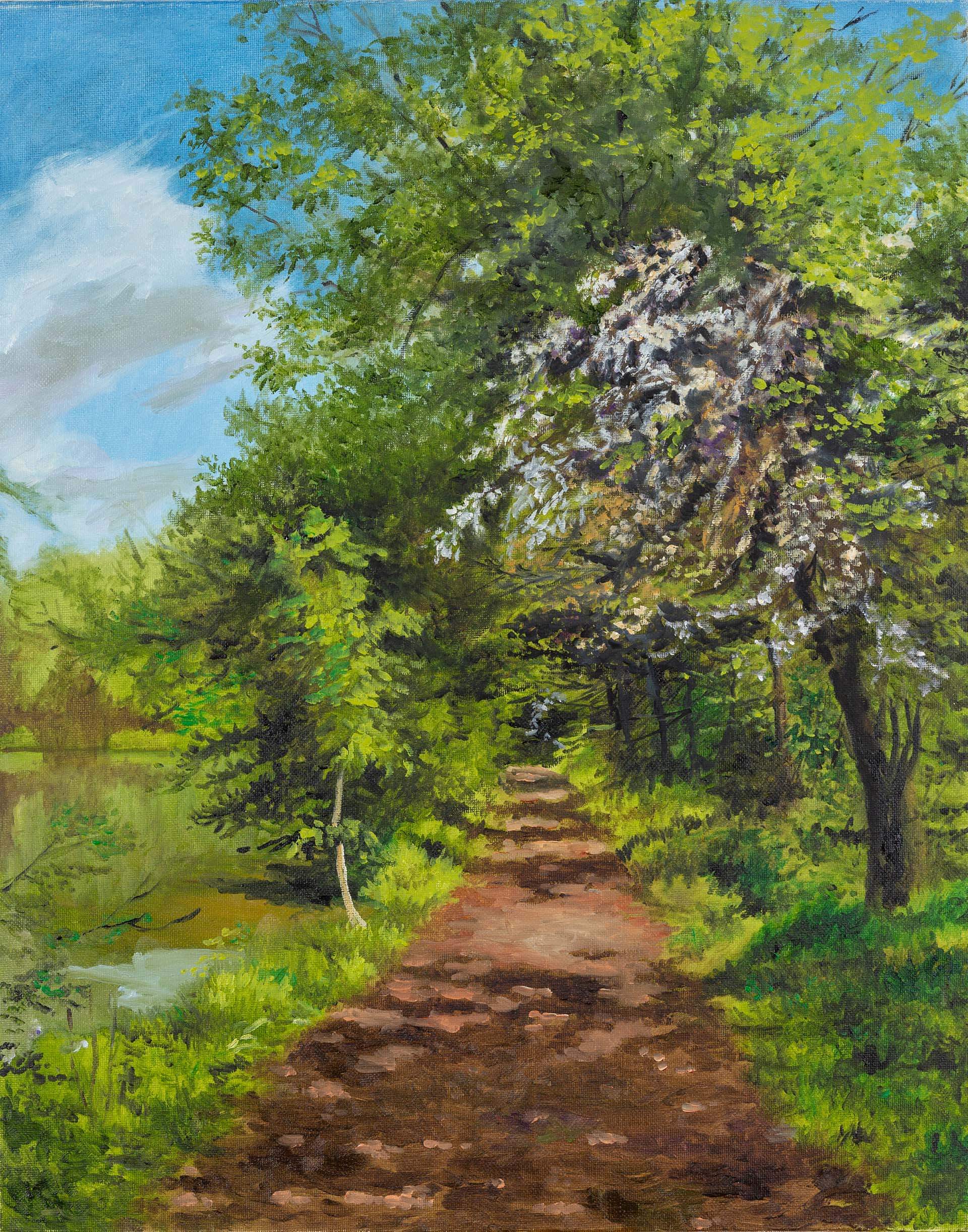 cesar meireles art - Hawthorn in Bloom - Sonning - fine art print